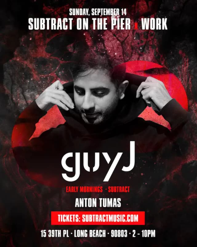 SUNDAY, SEP 14TH - Subtract On The Pier x WORK present: Guy J