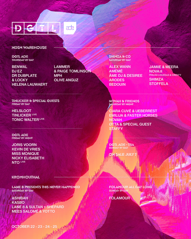 DGTL REVEALS LINE-UP AND PROGRAM FOR ADE 2026