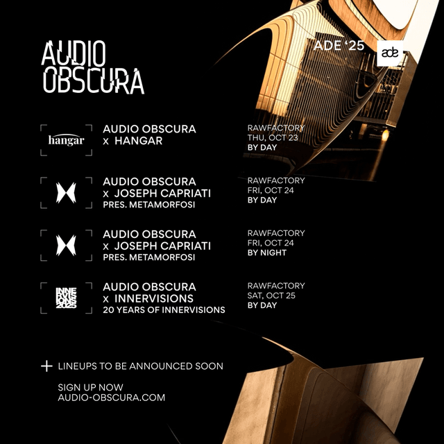 AUDIO OBSCURA RETURNS TO ADE AT RAWFACTORY WITH THREE COLLABORATIVE EVENTS