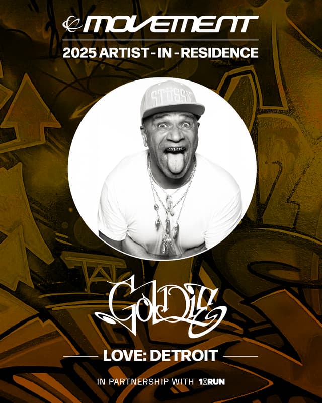 DETROIT’S MOVEMENT FESTIVAL & 1XRUN ANNOUNCE GOLDIE FOR THE 2025 ARTIST-IN-RESIDENCE PROGRAM  
